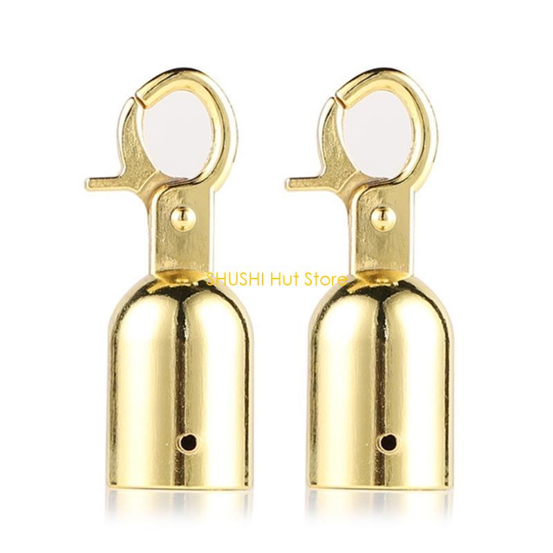 2 Stück Robuste Edelstahl-Seilendkappen Mit Haken-Designs zum Sichern von Hanfseilen und Zaunseilen im Außenbereich D57B
