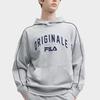 Fila Color Block Hooded Pullover American Style Sweatshirt Men Sweatshirt Flower-Gray F11M349201F-MG