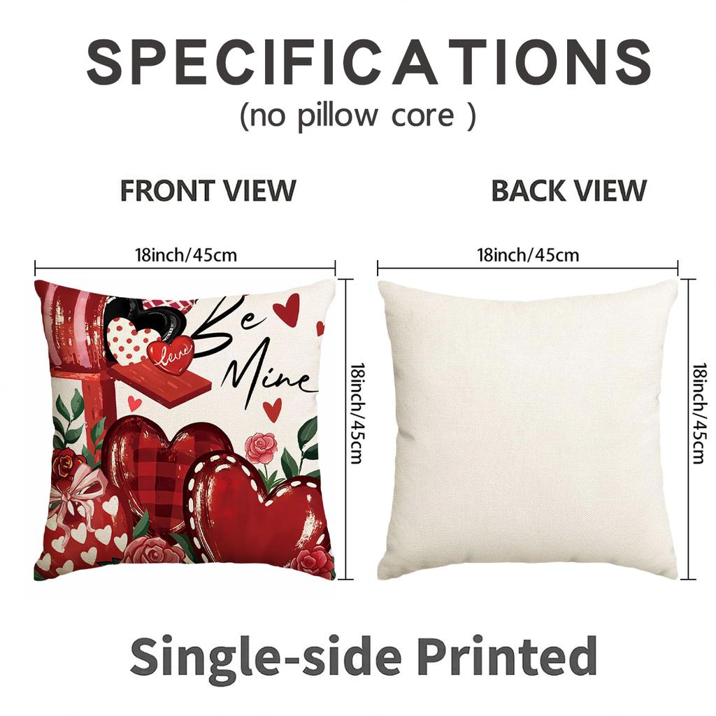 4Pcs Valentine'S Day Pillow Cover, Romantic Valentine'S Day, Wedding Anniversary Sofa Love Printed Cushion Cover