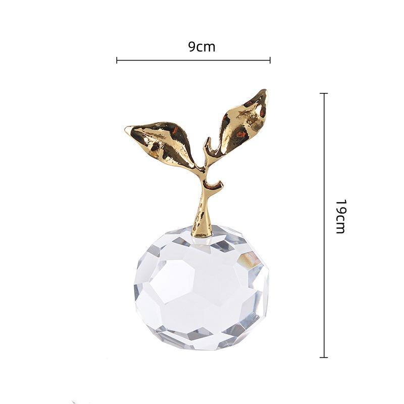 Transparent Crystal Apples Glass Handicrafts Glass Apples Simulated Fruit Statues Decorative Figurines Home Decoration