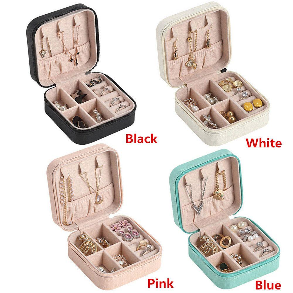 Mode Ohrringe Reise Schmuckaufbewahrung Schmuckschatulle Leder Ringetui