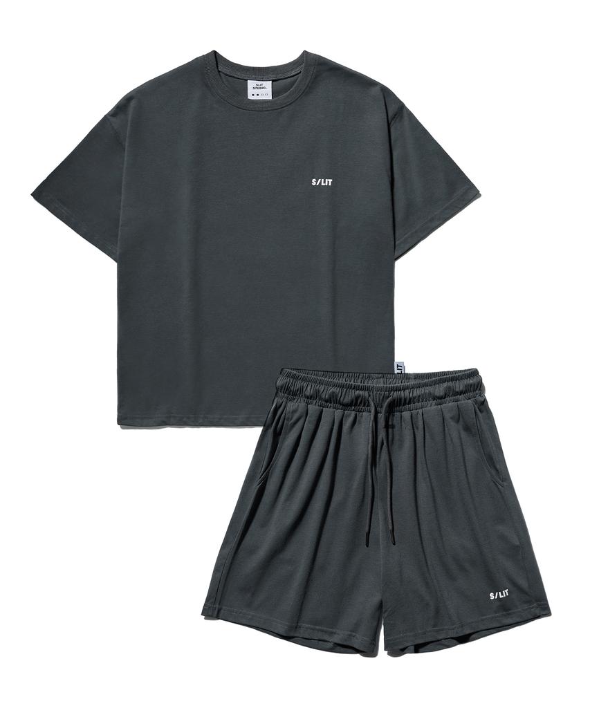 Eseulisseutyudio Basic Logo Oversized Short Sleeve And Shorts Set