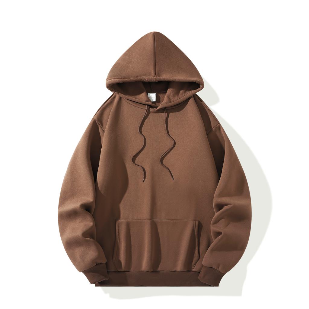 Men's and Women's Hoodies Autumn Winter Solid Color Thickened Hoodies Sweatshirts Fashion Casual Men Pullovers Tops Multi Color