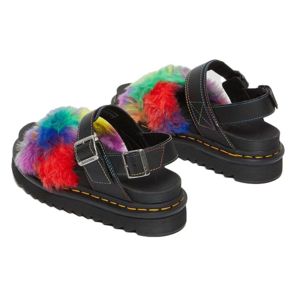 Dr. Martens Leather Fabric Fashion Buckle Thick Sole Sandals Women Sandals Black 27348889