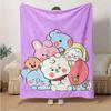 1pc, Cute Cartoon Characters Home Decor Flannel Blanket, Perfect Gift for Bedroom, Living Room, Travel, Camping, Car, Beach, Office Nap. Ideal as Sofa