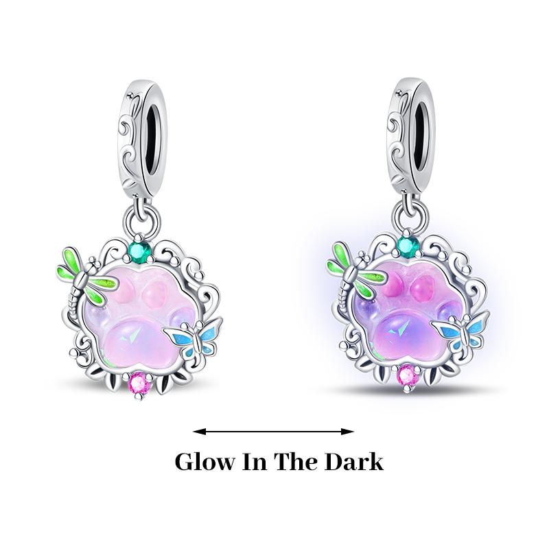 925 Silver Plated Fireflies Butterfly Stars Luminous Charms Beads Fit 3mm 925 Original Bracelets DIY Jewelry Gift