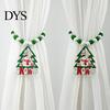 Wooden Bead Curtain Tiebacks 1 Pair Xmas Charm Christmas Ties Beaded Holdbacks for Drapes Living Room Bedroom Nursery Decor Easy-operate Holders