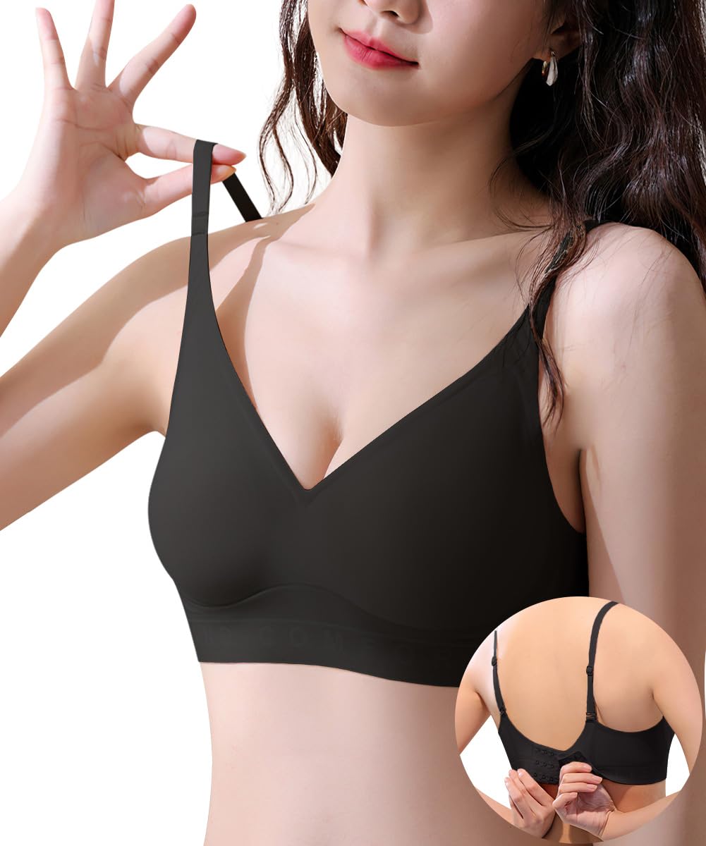 

Бесшовный бюстгальтер Tophana Wireless от женщины-врача мгновенно оживляет беспроводной спортивный бюстгальтер с высокой боковой поддержкой [Под контролем - Декольте] (XL, Серый) чёрный