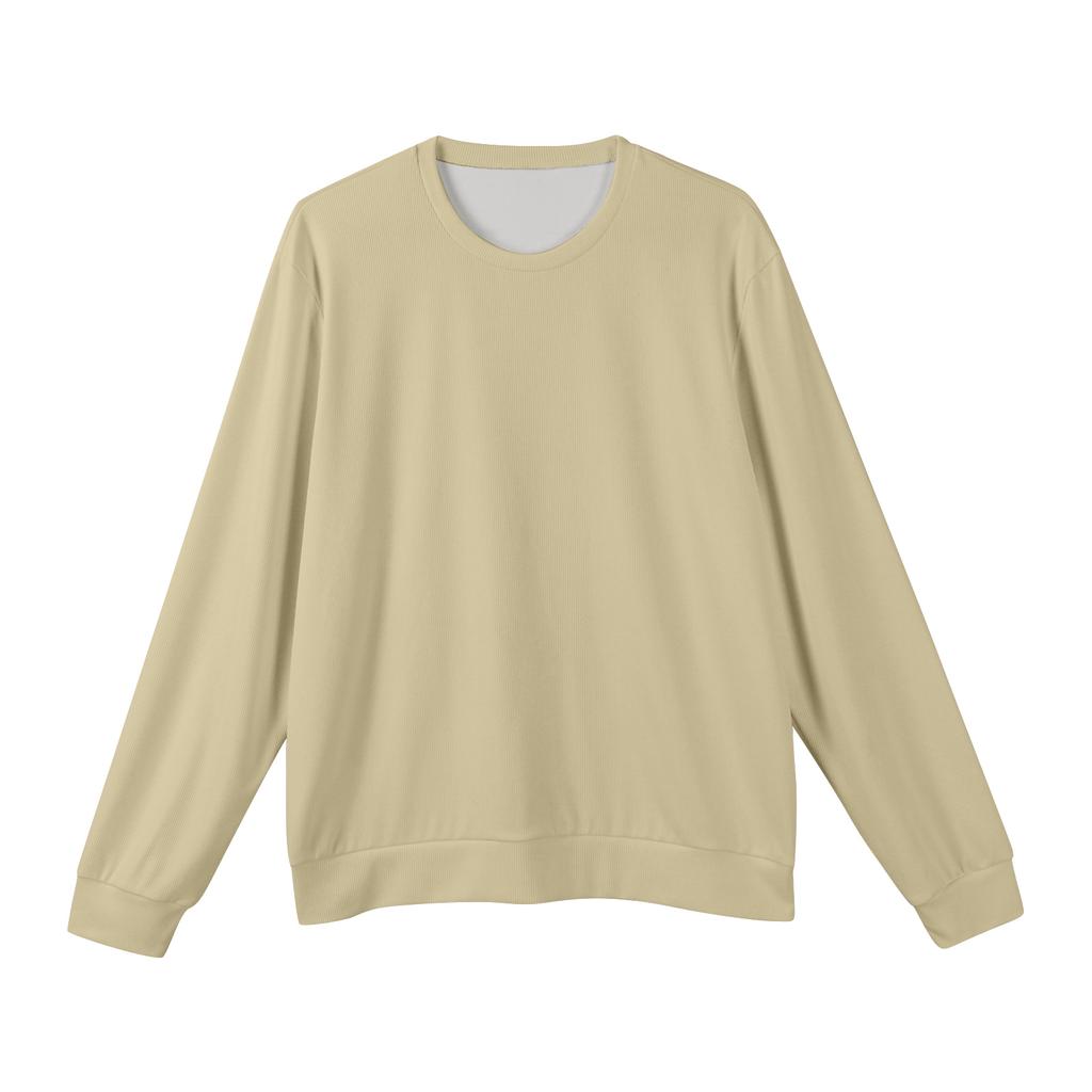 Pánský pulovr s kulatým výstřihem, dlouhým rukávem a žebrovaným úpletem