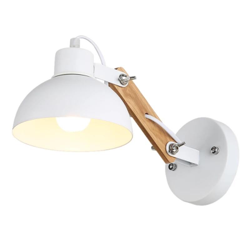 LED Wall Lamp Hotel Night Decor Night Lamp For Bedroom Retro Iron Wall Hidden Wooden Wall Kinkiet