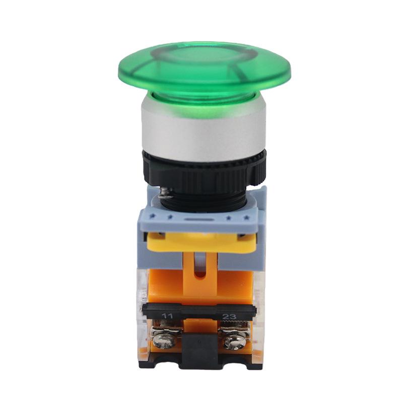 22MM LA155B-11M Waterproof Reset Switch, Mushroom Head, Silver Contacts, Single Pole Single Throw