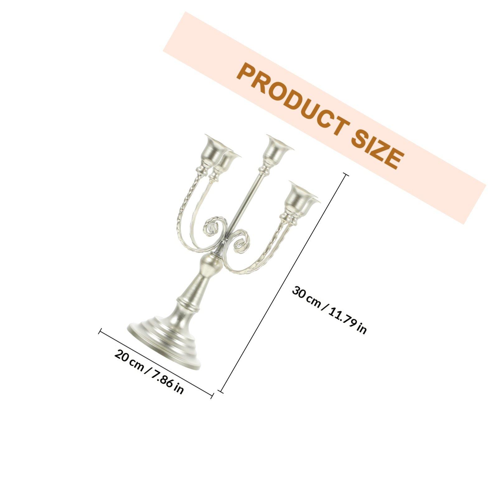 

Multi- Candleholder European Style Iron 5-Arm Candelabrum Vintage Stand Romantic Home Desktop Ornament серебряный