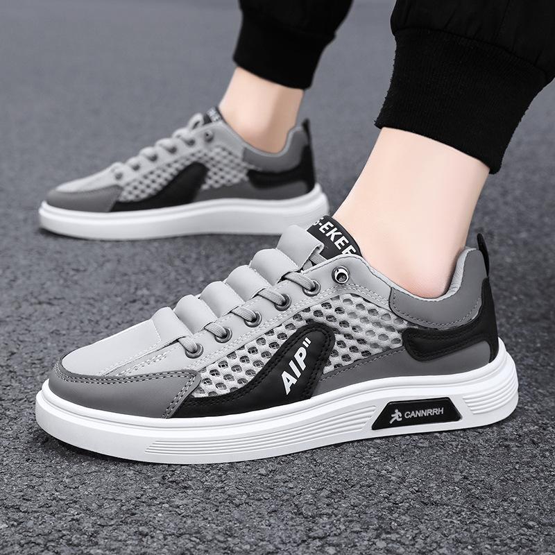 Men's Summer Mesh Casual Shoes Hollow Out Soft Sole Fashionable Handsome Breathable Trendy Footwear