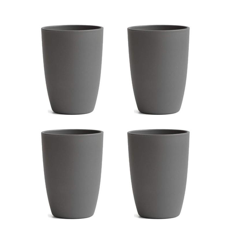 2/4/6pcs Grey Plastic Cup Reusable Suitable for Home Kitchen Restaurant Picnic Camping RV Drink Soda Milk Juice