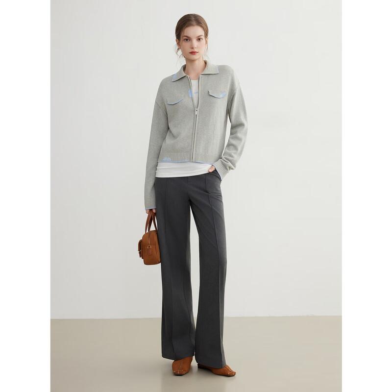 ELLE Women's Embroidered Color Block Knitted Cardigan