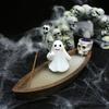 Halloween Ghost Resin Cone Backflow Incense Burner Smoke Fountain Diffuser, Ghost Ship Ornament for Aromatherapy/Yoga/Home Decor