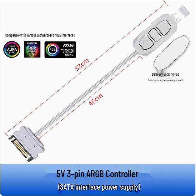 5v3 ARGB Fan Controller with Remote & Sync Hub for PC Cases