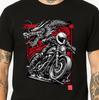 Dragon Biker Motorcycle Graphic Japanese Gothic Rider Chopper Streetwear Tee.