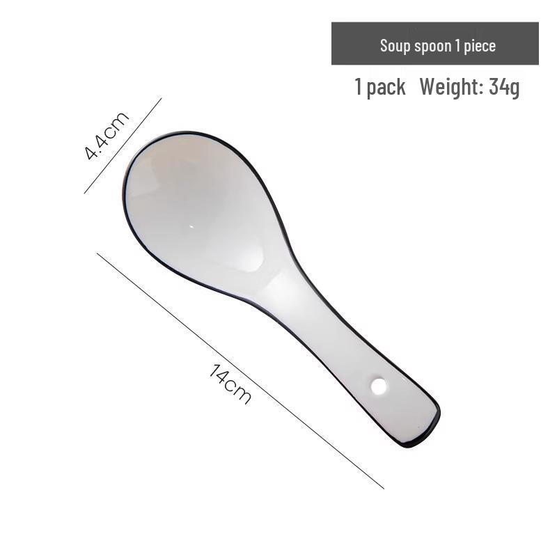 Large Ceramic White Congee Spoon with Long Handle - Perfect for Serving Soup, Eating Porridge, Scooping & Seasoning