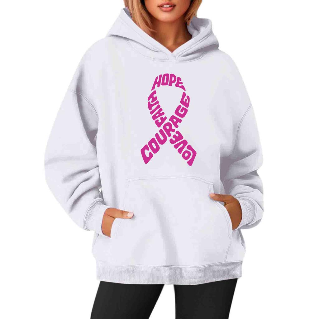 Damen Langarm Kapuzenpullover mit Druck