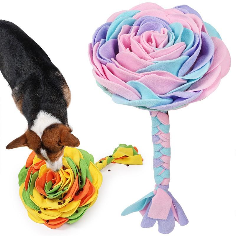 Interaktive Schnüffelmatte Hunde - Kauspielzeug mit versteckten Leckerlis Zahnpflege Stressabbau 25x25cm Fleece Ganzjahresnutzung