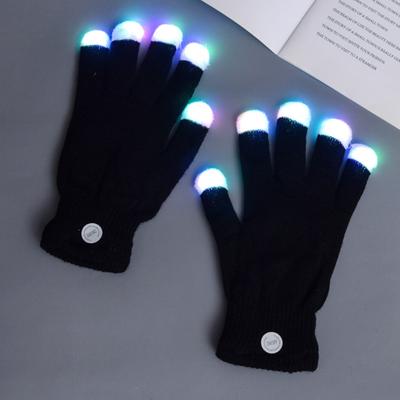 LED Gloves Flashing Light Gloves Finger Lighting Gloves Glow Mittens for Adult Teens Light Show Halloween Costume Rave