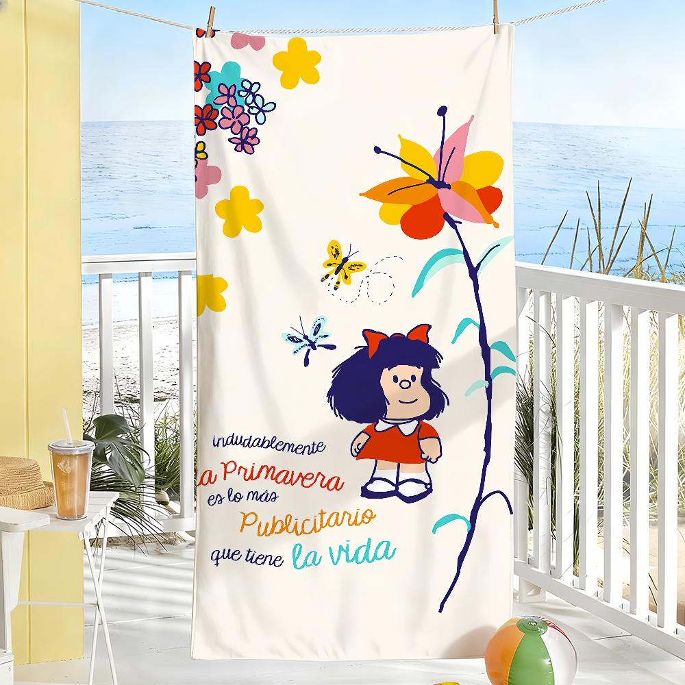 Serviette Mafalda Mignonne Dessin Animé Douce Cadeau Piscine Pour Voyage Salle de Sport Douche Camping Séchage Rapide Sportive Grandes Serviettes de Plage
