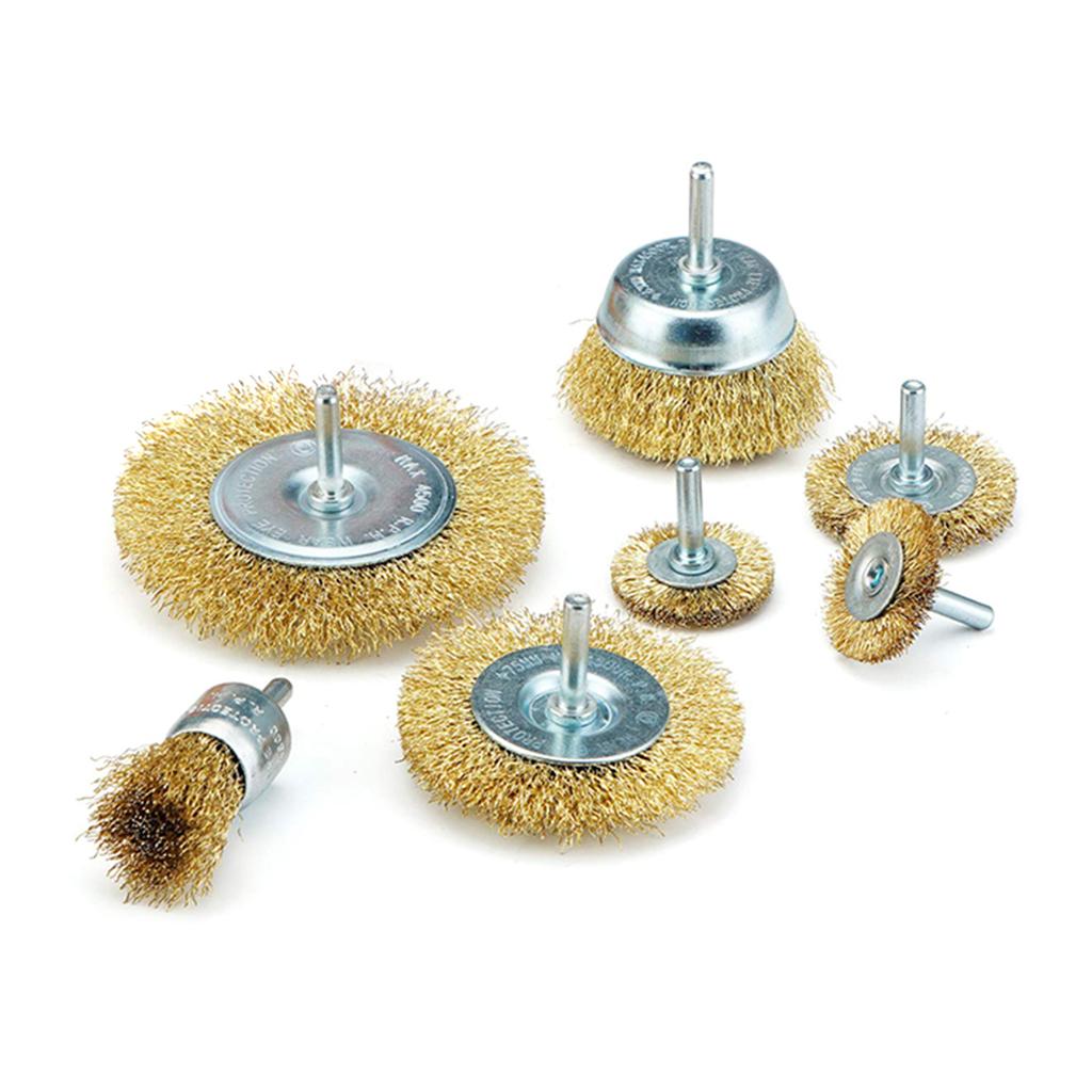 7Pcs Wire Brush Wheel Cup Brush Set for Drill Die Grinder Abrasive Tools Wire Brush Drill Tool Polishing Rust Removal