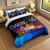 Soft Bedding Set Among Us Pattern, 1 Duvet Cover Plus 2 Pillowcases Stylish Bedroom Home Textile