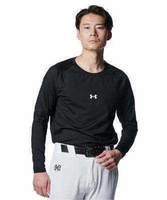 UA CG Comfort Fitted LS Crew Black LG /