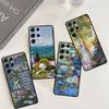 Claude Monet Garden Lotus Bridge Case For Samsung Galaxy S24 S23 S22 S21 Ultra S20 FE Note 20 10 Plus S8 S9 S10 Back Cover