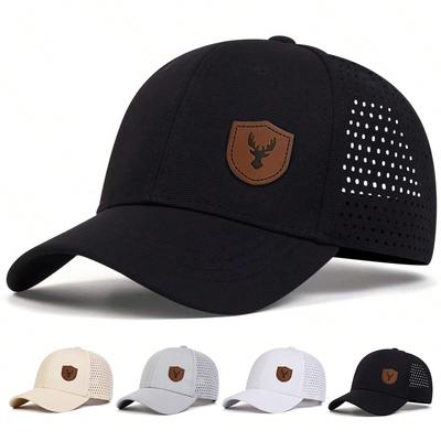 Cappellino da Baseball a Rete Laser Regolabile Decorazione Etichetta Cervo Unisex Traspirante Hip Hop Primavera Estate Sport Outdoor Viaggio per Donne Uomini