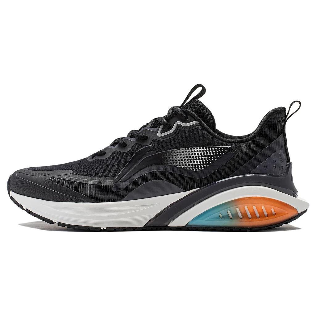 New LiNing Cloudy Cushioning Low Top Running Shoes Men's Black White ARST059-5