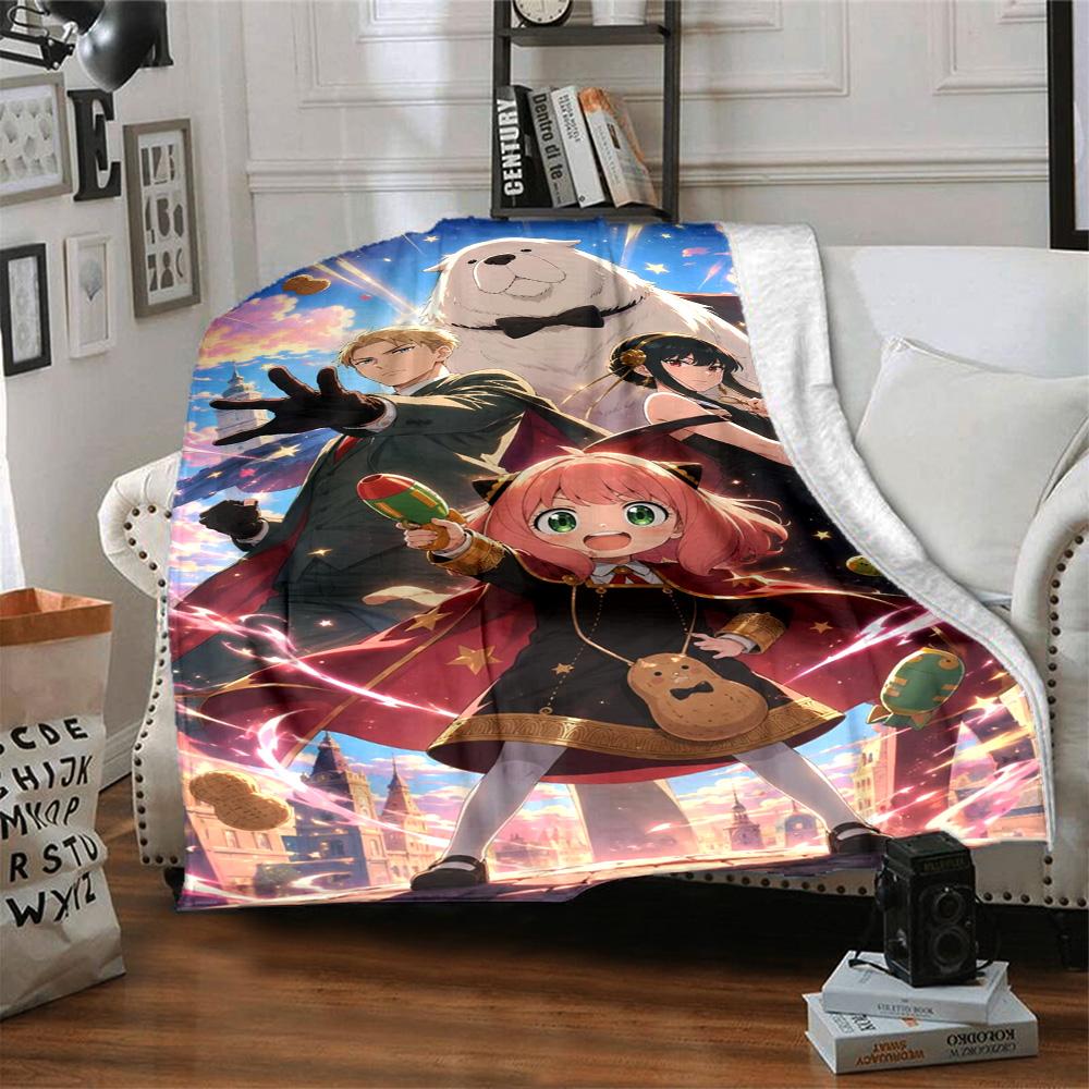 Spy X Family Print Flannel Blanket High Quality Warm Comfortable Cover for All Seasons Perfect for Gifts Home Decor