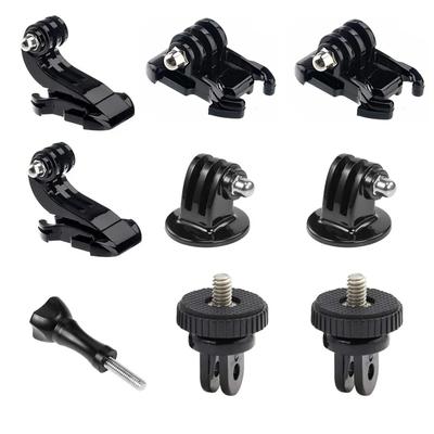 Accessories Kit for Action Camera Accessory Quick Release Buckle Tripod Mount for Gopro Hero 12 11 10 9 8 7 6 5 4 3 Black Set