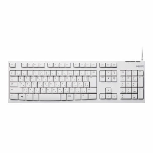ELECOM Keyboard Wired Membrane Rohs Directive Compliant 10 Million Times Durable White TK-FCM064WH/RS