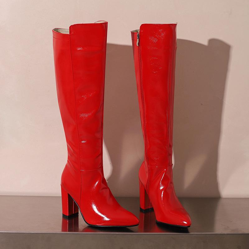 2025 Winter High Leg Knight Boots, Size 34-48, Chunky Heel, Women's Fashion Footwear.