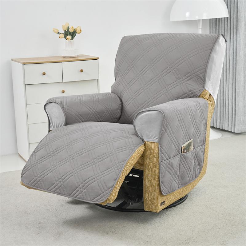 

1Seat Solid Color Recliner Sofa Covers for Living Room Pets Kids Dust-proof Relax Armchair Cover with Pocket Home Hotel Decor