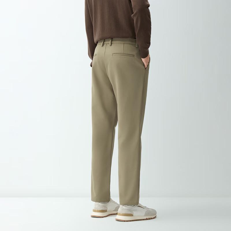 HLA Men's Light Business Straight-Leg Micro-Elastic Casual Pants