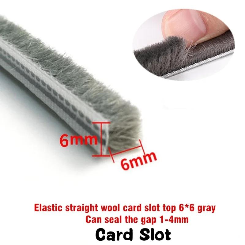 10M Slide-in Door Window Weather Stripping Soundproof Brush Strip Card Slot Pile Weatherstrip for Door Frame Windows Sash Sealer