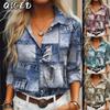 Women's Fashion Casual Long Sleeve POLO Neck Blouses & Shirts
