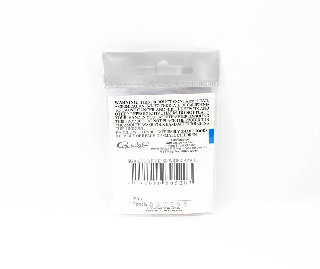 Gamakatsu 230313 Finesse Háček se širokým obloučkem Červený Velikost 3/0 , 5 kusů v balení (5203)