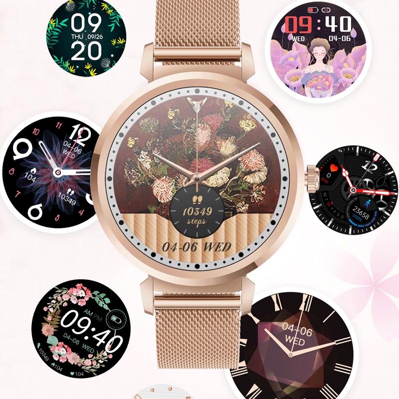 Fashion Women Smart Watch Multi Sport Mode Ip68 Waterproof Fitness Tracker 1.09 Hd Color Screen Smartwatch Ladies+box