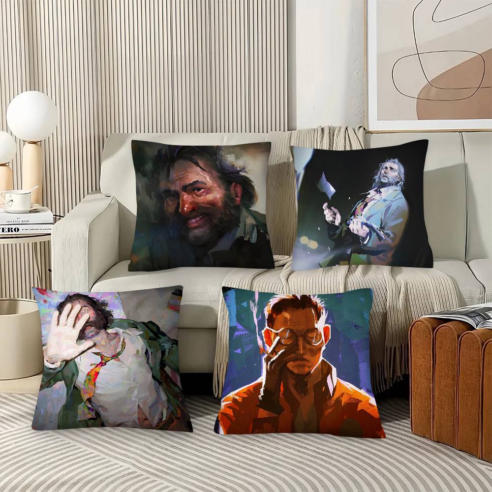 1pc D-Disco Elysium Game Pillow Case Fashion Square Pillowcase Bedroom Sofa Room Ins Decoration Leisure