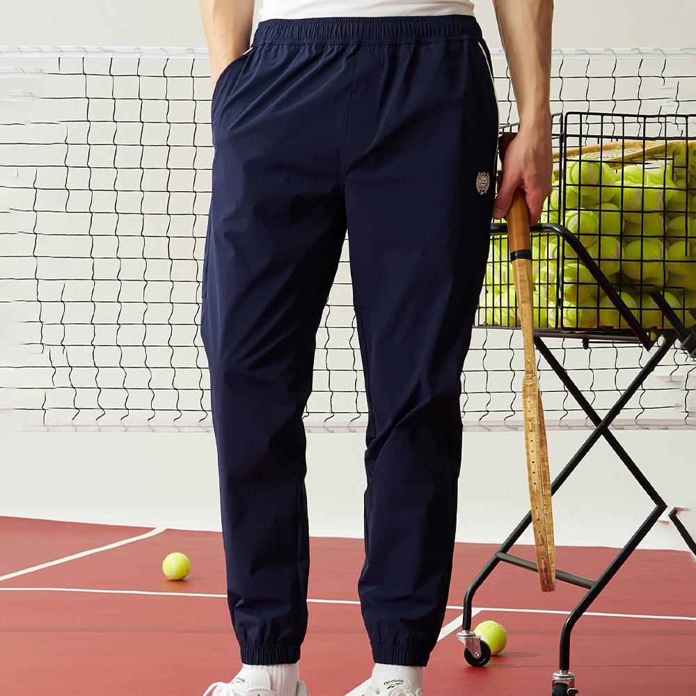 Reebok Solid Color Versatile Fashion Comfortable Woven Mid-Rise Casual Pants Men bottoms Navy-Blue 24FRC633MGN2