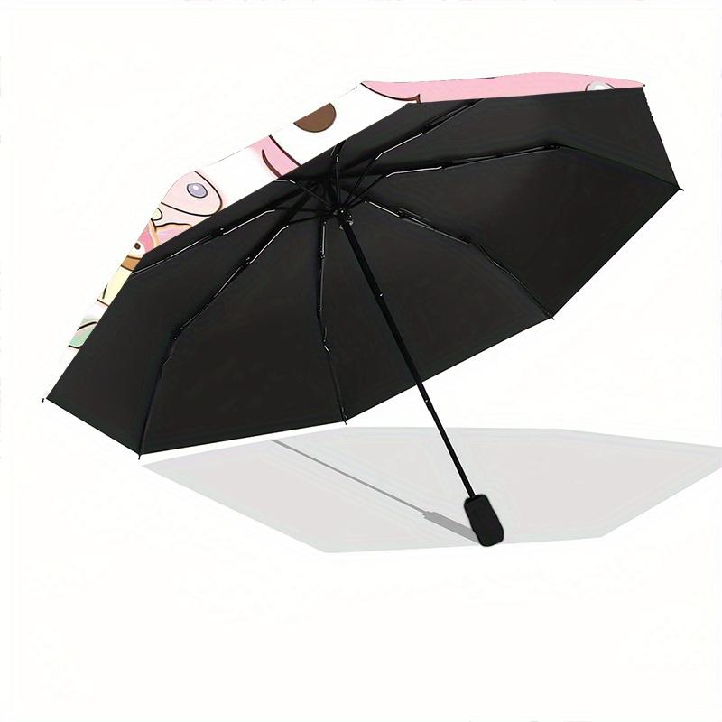 My Sweet Piano & My Melody Automatic Opening and Closing Cartoon Umbrella, Lightweight 3-Fold, With Cute Cartoon Characters, Suitable for Home, Outdoo