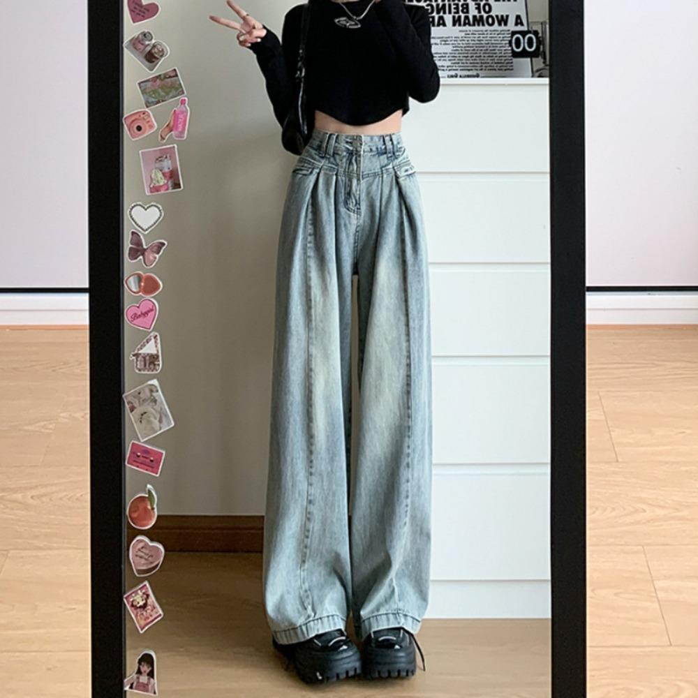 2394 High Street Commuter Design Sense Denim Wide Leg Pants Women's Spring and Autumn New High Waist Versatile Floor Mopping Jeans