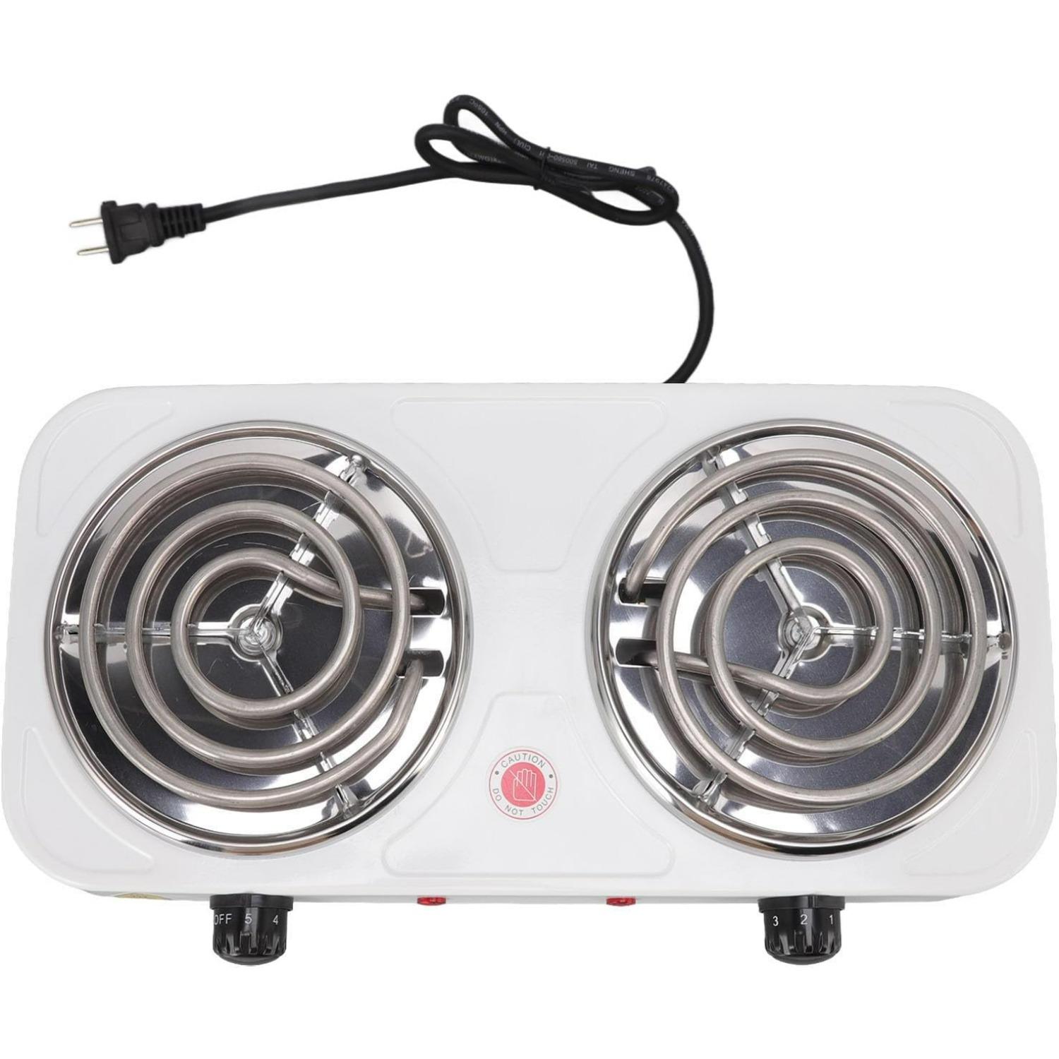 Electric Countertop Stove,2000W Multifunctional 2 Portable Cooking Stove Electric Hot Plate Double for Home and Outdoor 110V