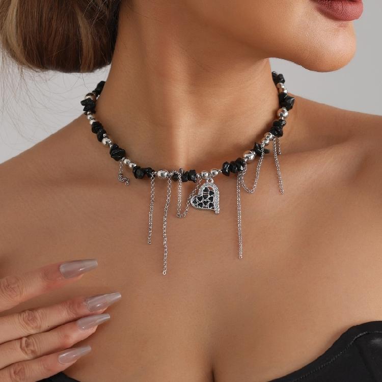 Personalisierte Liebes-Charm-Halskette Flexible Länge Quasten Schmuck Modeaccessoire Geschenk für Frauen Mädchen