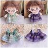 Lace Doll Clothes Dress Grid Plush Toys Clothes Toy Outfit 10cm Cotton Doll Clothes  Children Gift